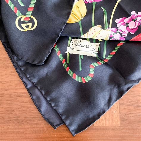 black gucci silk scarf|Gucci scarf unisex.